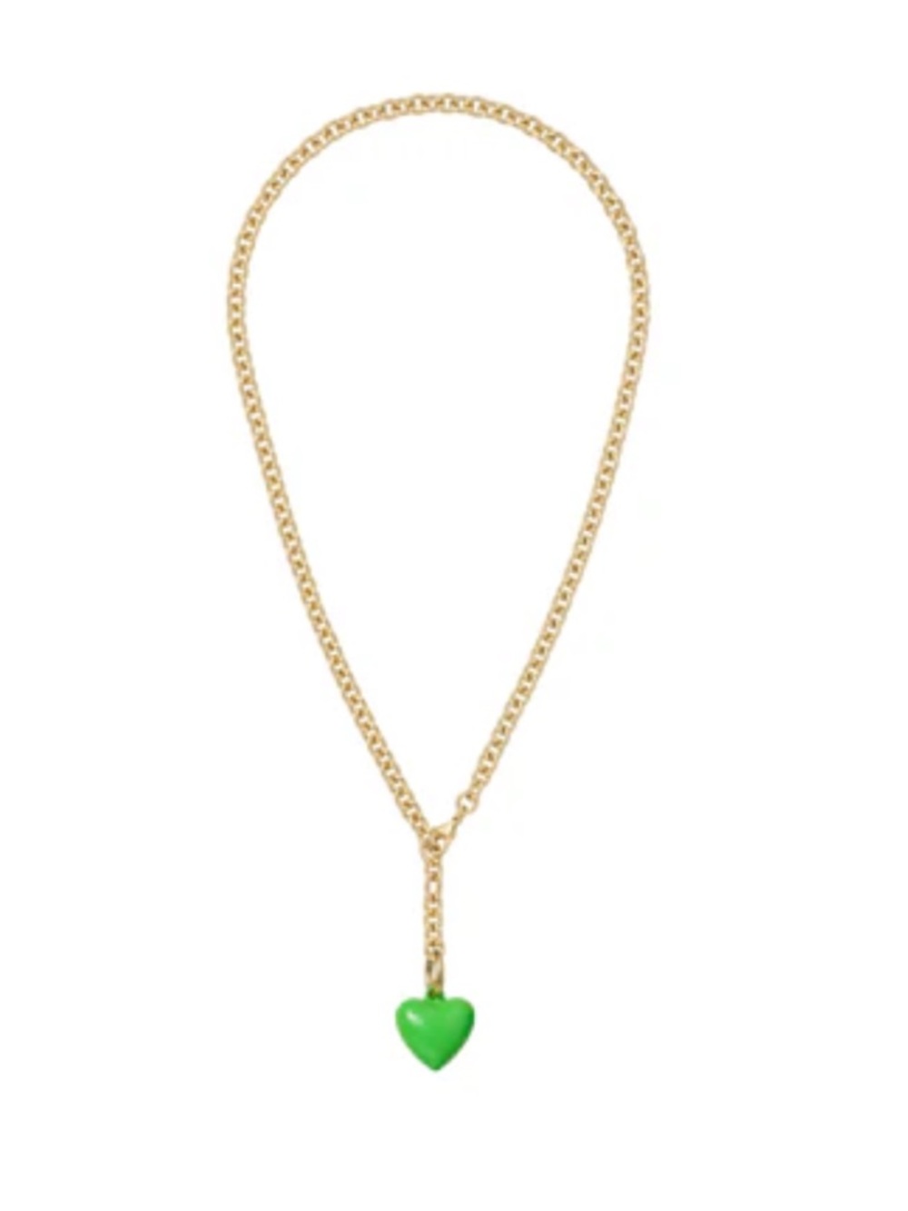 Roxanne Assoulin The Mini Puffy Heart Charm Necklace - Green Apple